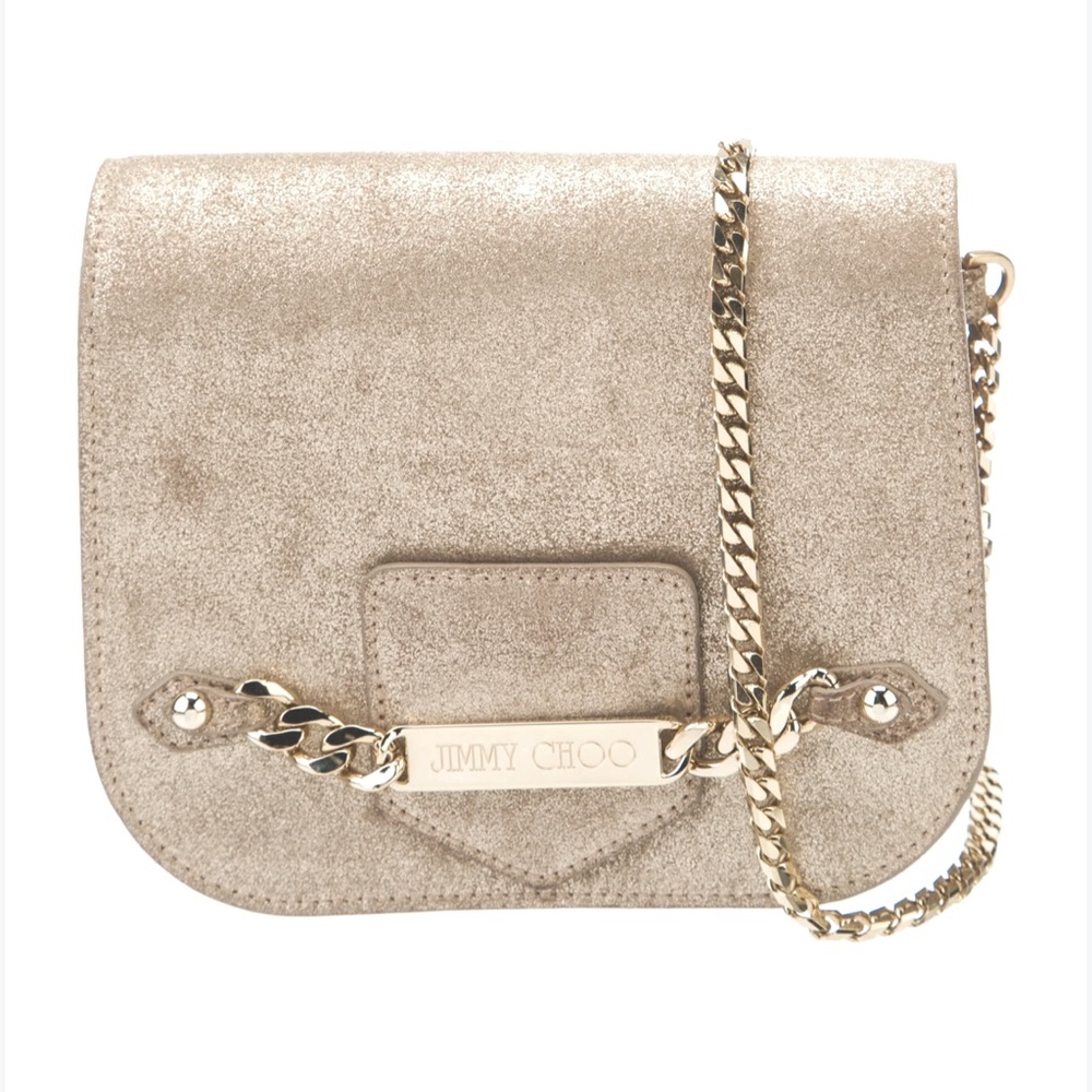 Jimmy Choo Metallic Gold Cross Body Handbag. $300